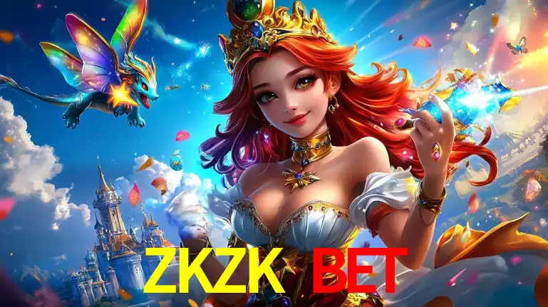 A princesa de um reino de fantasia mágico, com seu pequeno dragão, apresentando um mundo de prêmios encantados nos jogos de caça-níqueis do cassino ZKZK BET.